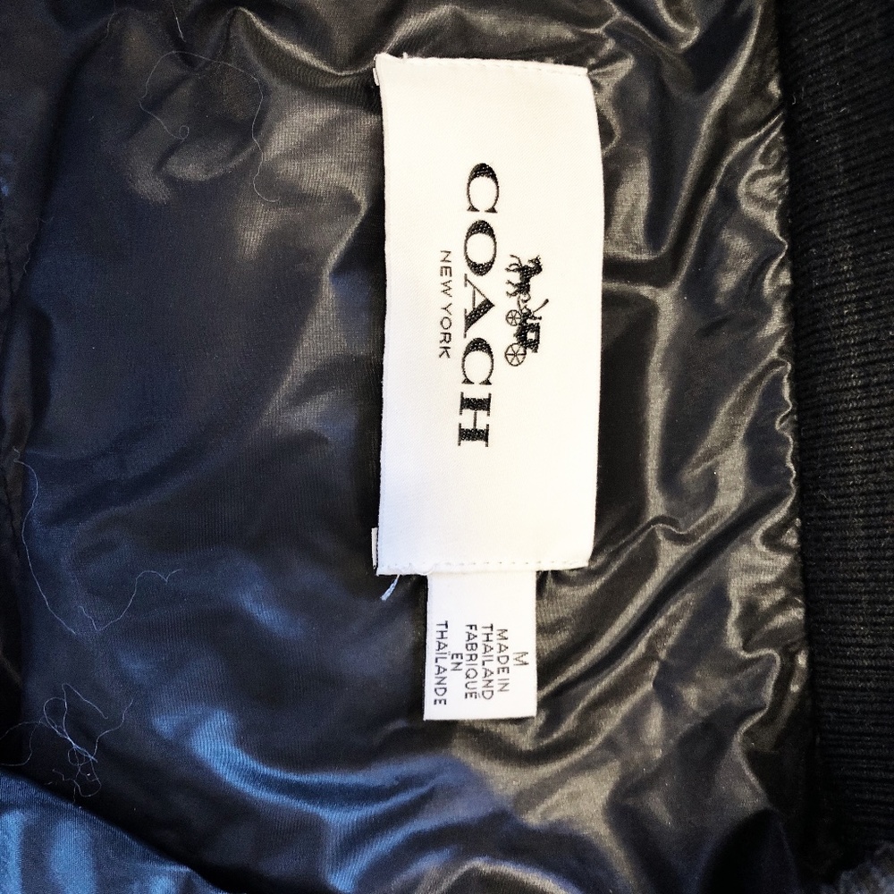Authentic Coach Solid Long Puffer Coat Black F205… - image 8
